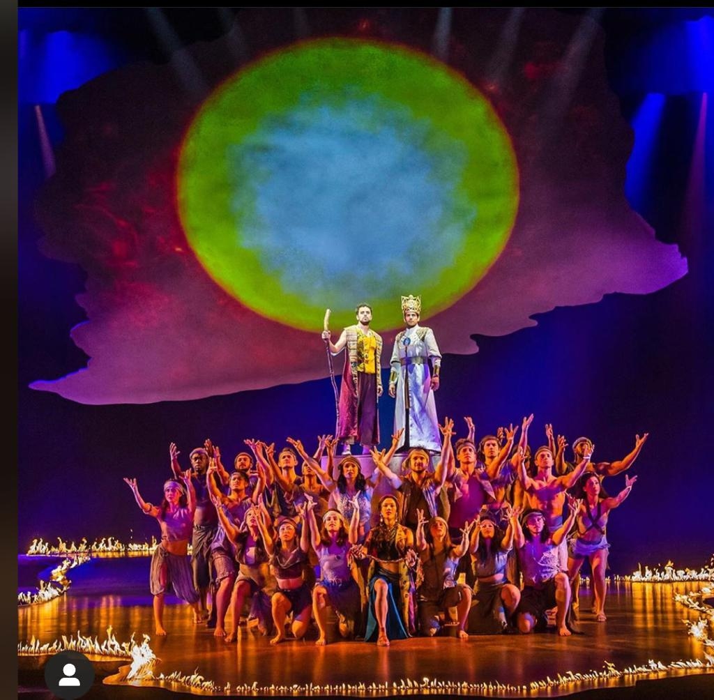 Liam Tamne (Ramses) Luke Brady (Moses) and the company of The Prince Of Egypt West End.
The prince Of Egypt A New Musical.
