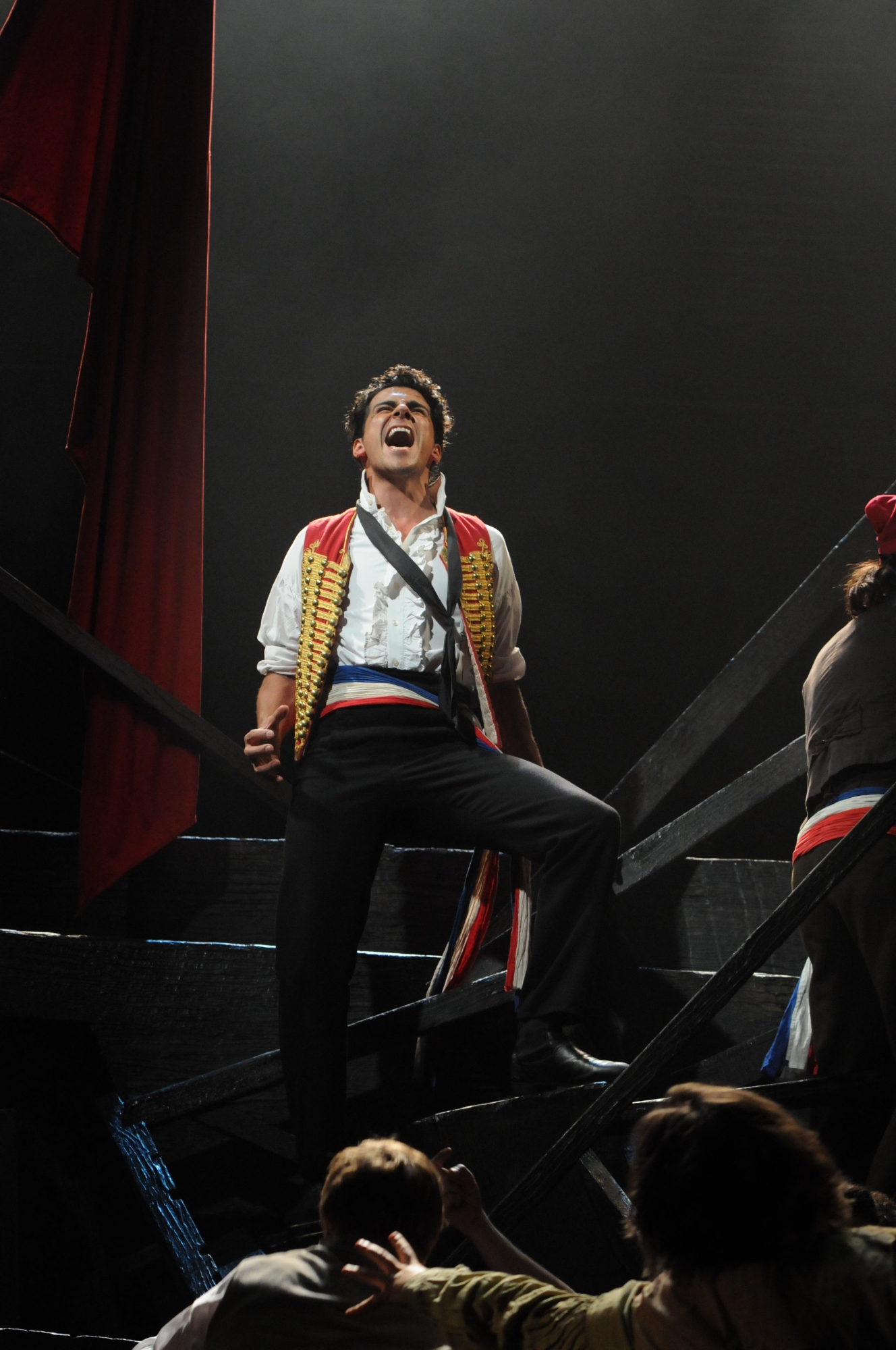 Liam Tamne as Enjolras in Les Misérables
Photograph by Michael Le Poer Trench ©Cameron Mackintosh Ltd.  