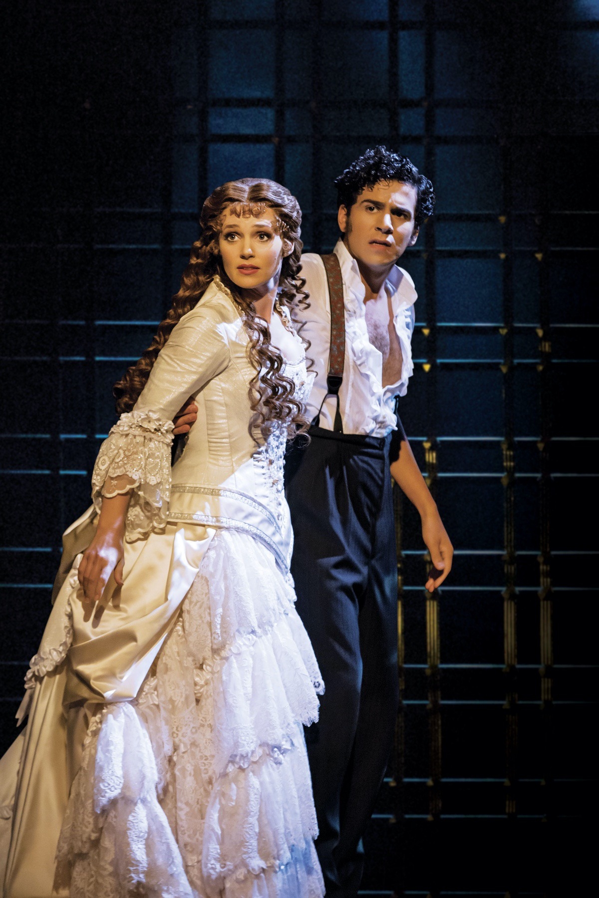 Liam Tamne as Raoul and Harriet Jones as Christine in The Phantom of the Opera. 
Photograph by Johan Persson © Cameron Mackintosh Ltd. 